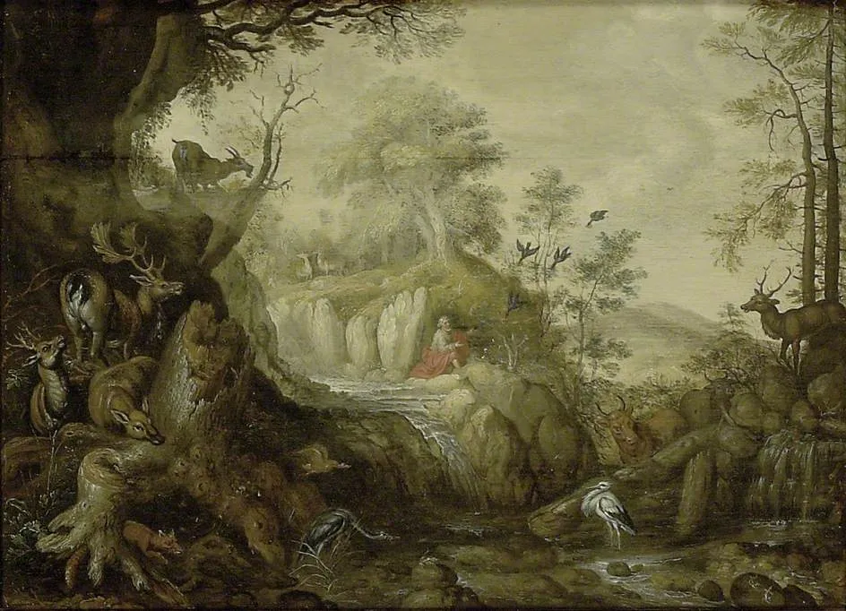 Elijah at the Brook Kerith, by Roelant Savery, oil, 1617