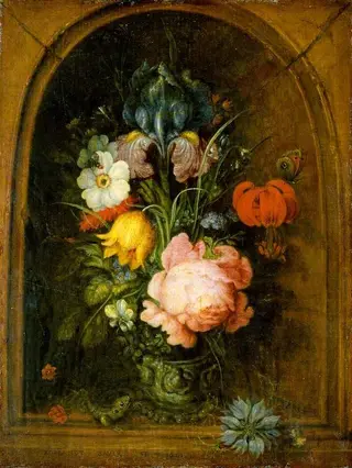 Flowers in a Niche, by Roelant Savery, 1621