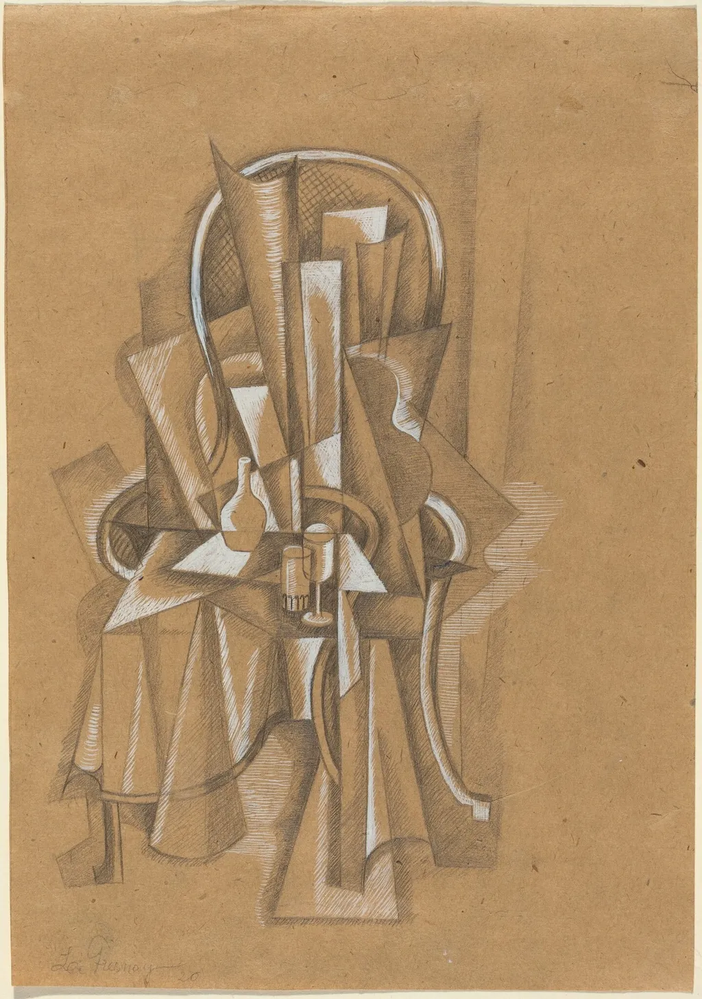 Still Life, by Roger de La Fresnaye, graphite, 1920
