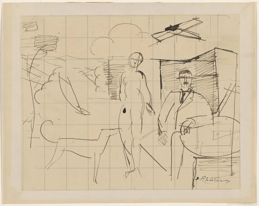 Untitled, by Roger de La Fresnaye, graphite, 1913