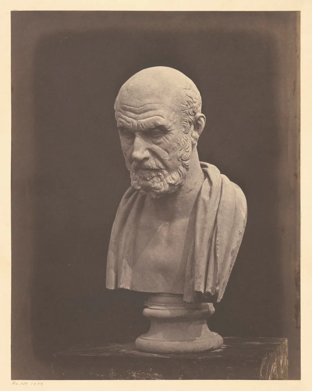 Bust of Hippocrates, by Roger Fenton, photographic, 1855
