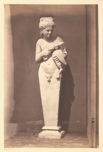 Hermaphrodite feeding a bird, by Roger Fenton