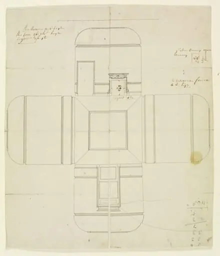 Elevations of the interior walls of Combe Bank, by Roger Morris