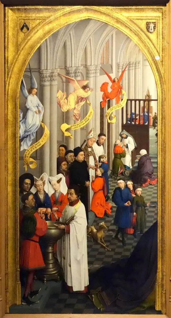 The Seven Sacraments (left panel), by Rogier van der Weyden