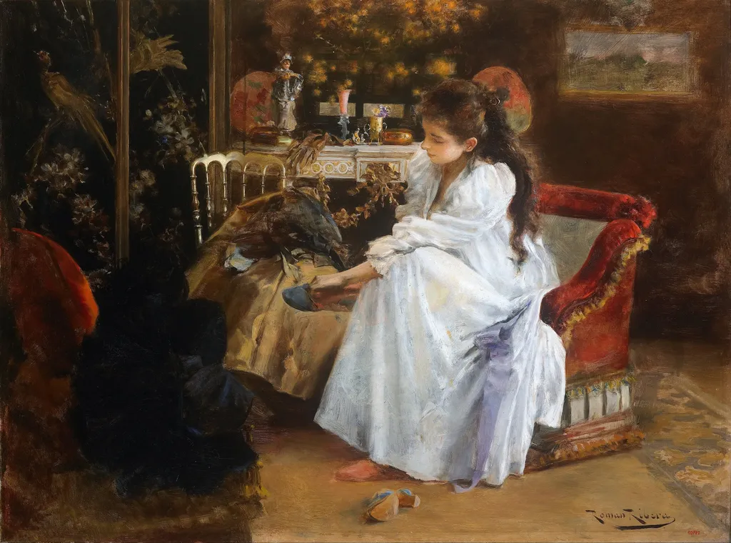 De soirée, by Romà Ribera i Cirera, oil, 1898