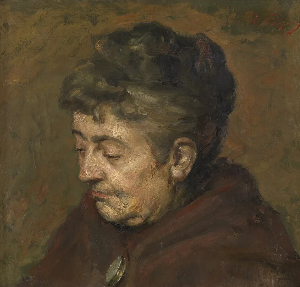 The Artist's Mother, by Romain Looymans, oil, 1899