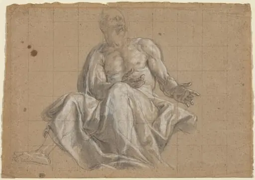 An Elderly Man in Classical Drapery, by Roman 18th Century