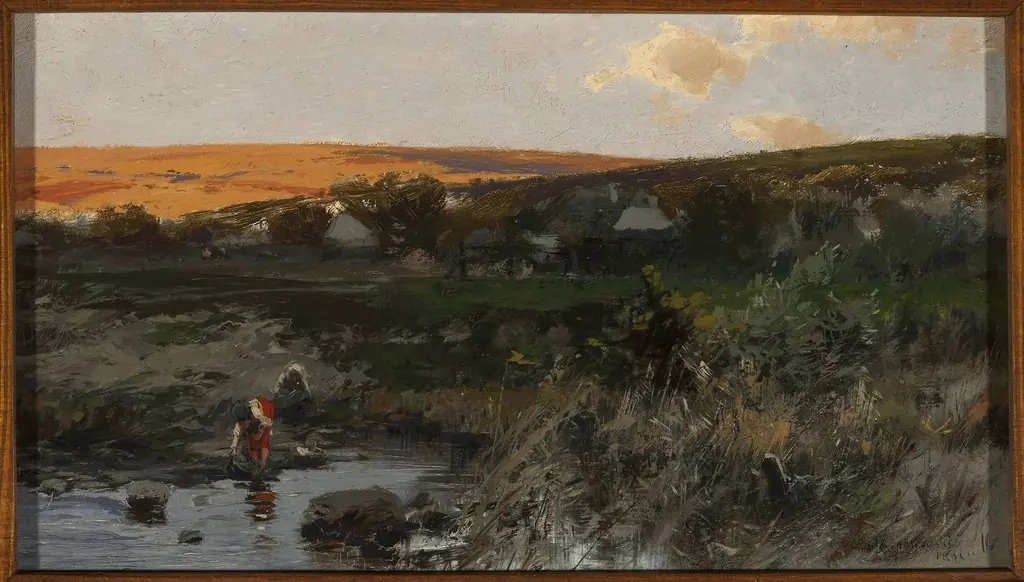 Landscape at sunset, by Roman Kochanowski