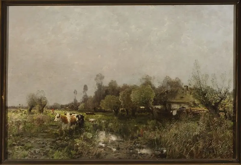 Summer landscape with a cottage on marshland, by Roman Kochanowski