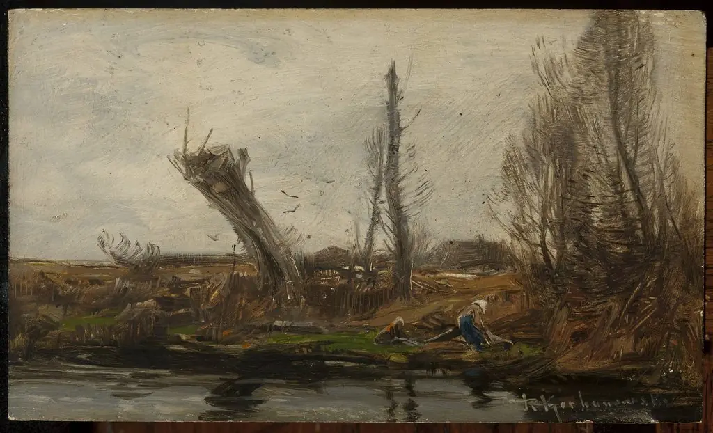 Willows at waterside, by Roman Kochanowski