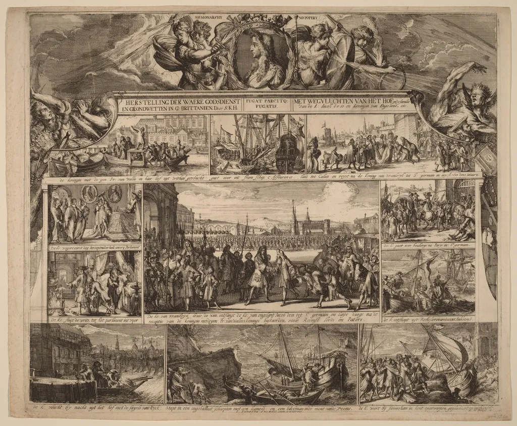 No Monarchy, No Popery, by Romeyn de Hooghe, ink, 1690
