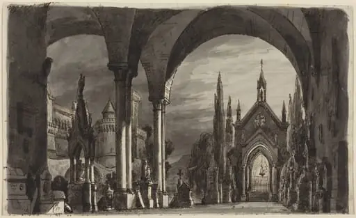 Graveyard of the Ravenswoods, from "Lucia di Lammermoor", by Romolo Liverani