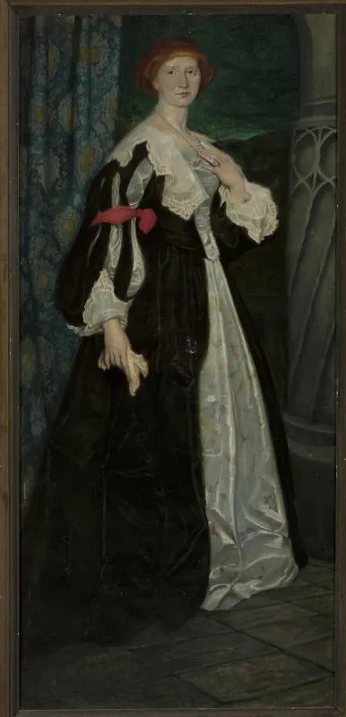Portrait of Irena Solska, by Romuald Dubiński, oil, 1914