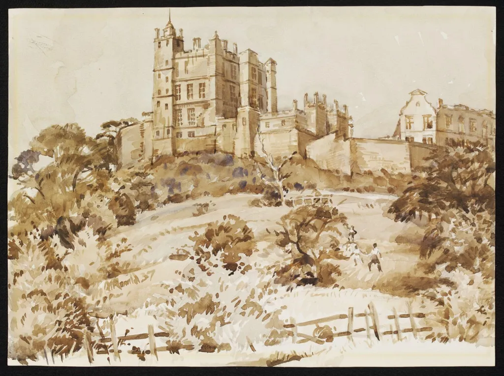 Bolsover Castle, by Ronald, watercolor, 1940