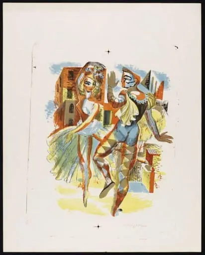 Two Harlequin Figures, by Ronald Frederick Holmes