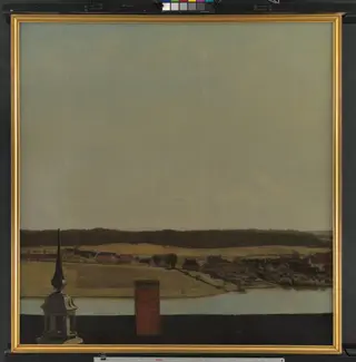 Roof Ridge of Frederiksborg Castle with View of Lake, Town and Forrest