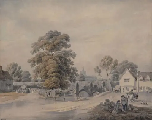 Abbot's Bridge, Bury St. Edmunds, by Rooker