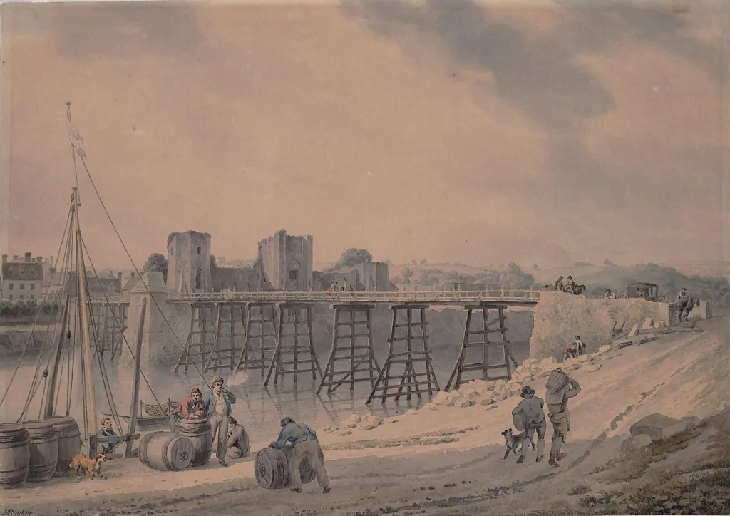 Newport on the Usk, Monmouthshire, by Rooker, watercolor, 1760