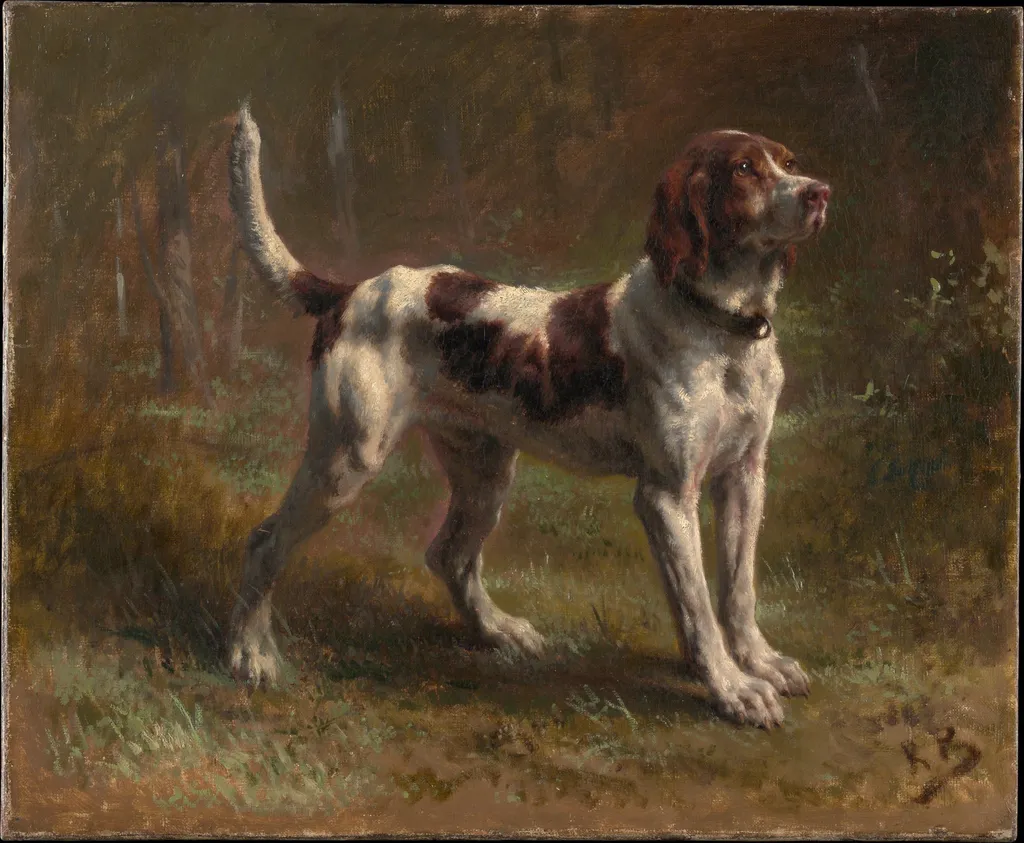 A Limier Briquet Hound, by Rosa Bonheur, oil, 1856