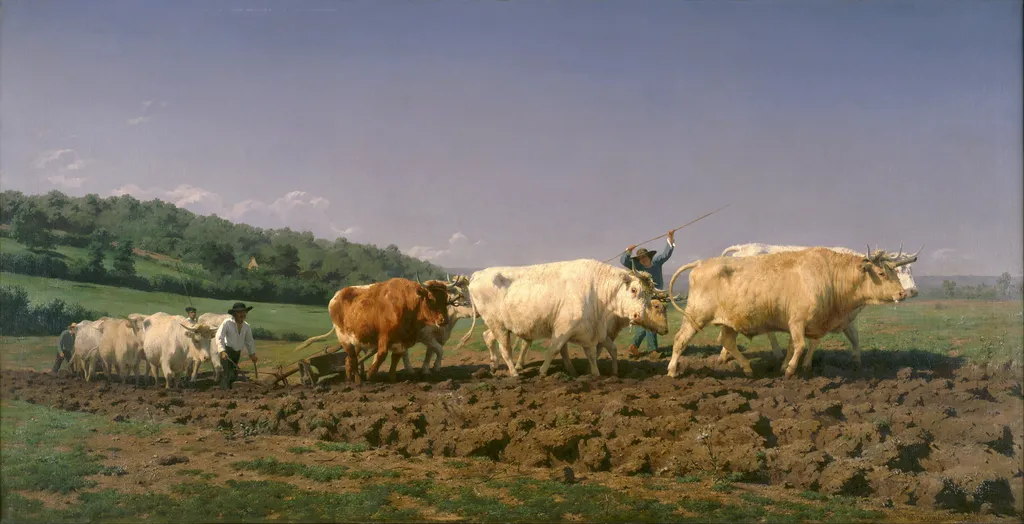 Ploughing in the Nivernais, by Rosa Bonheur, oil, 1849