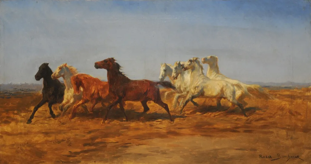 Threshing, by Rosa Bonheur, oil, 1860
