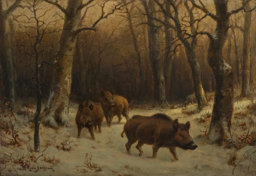 Wild Boars in the Snow, by Rosa Bonheur