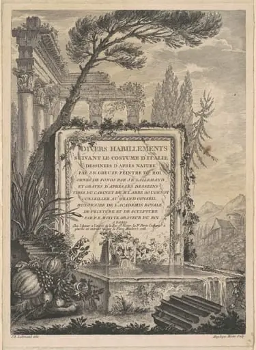 Architectural Fantasy of Roman Ruins with an Inscription Plaque, by Rose Angélique Moitte