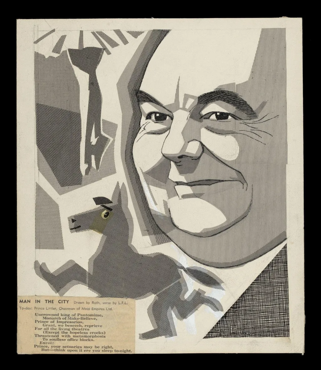 Prince Frank Littler (1901-1973). Print reflecting ballet and pantomime, major interests in his business as a theatrical impresario., by Roth, 1974