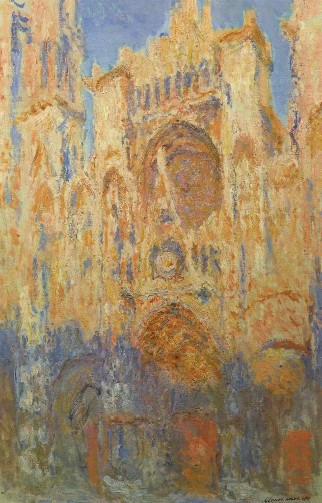 Rouen Cathedral, Portal, Sunlight, End of the Day