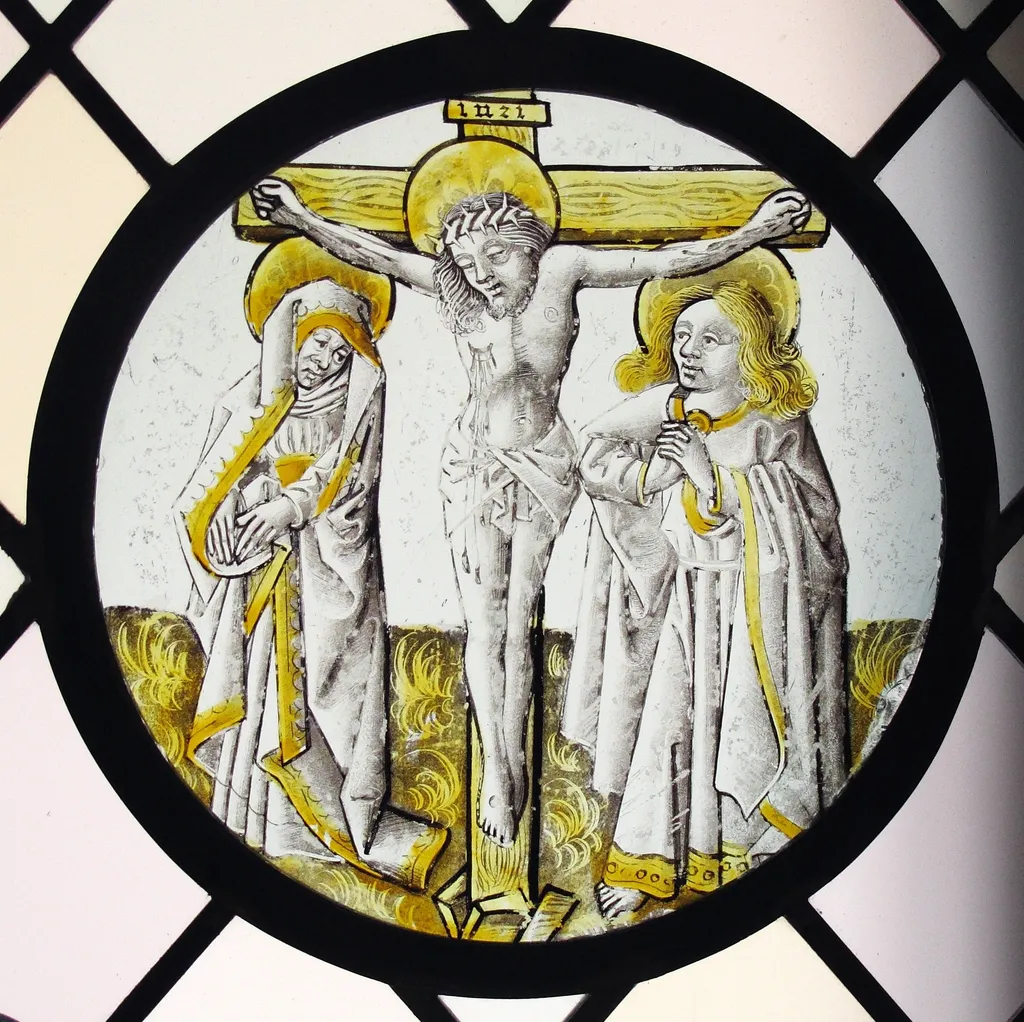Roundel with Crucifixion, the Virgin and Saint John, unspecified, 1500