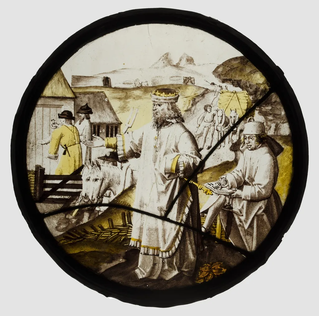 Roundel with Joseph Buying Corn in Egypt, unspecified, 1520