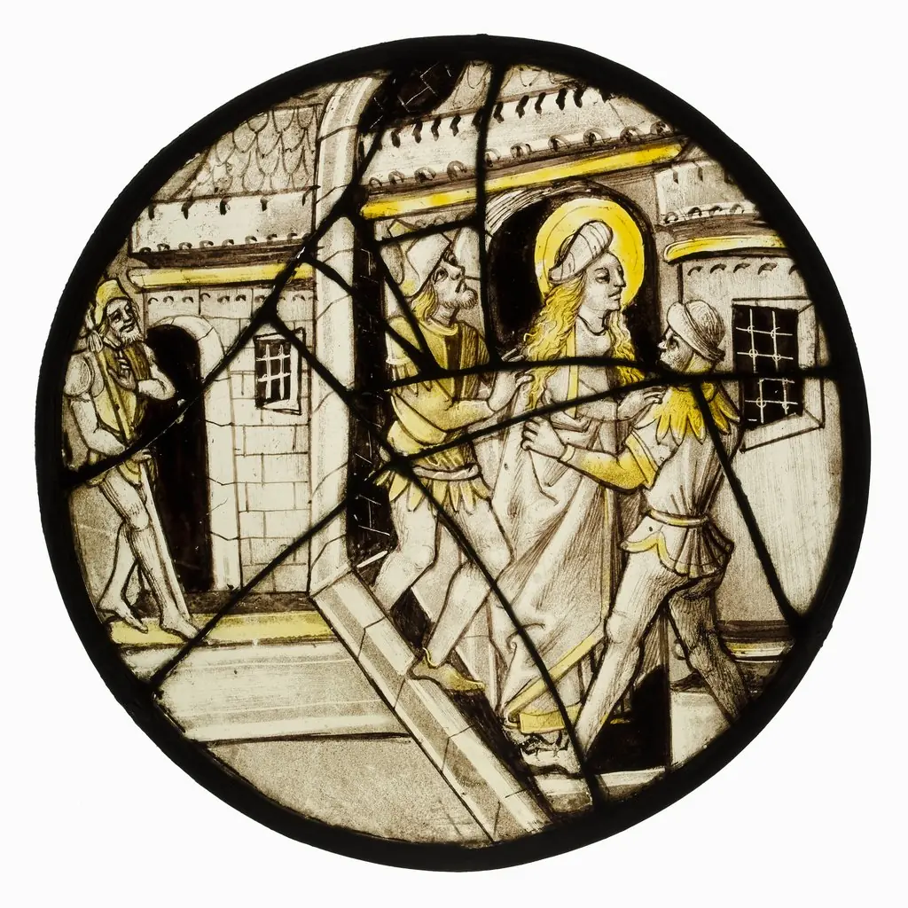 Roundel with Saint  Barbara or Saint Catherine Thrown into Prison