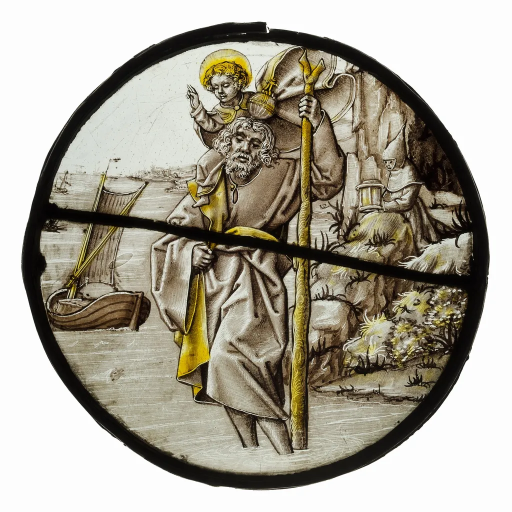 Roundel with Saint Christopher, unspecified, 1530