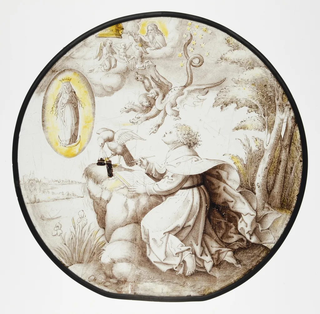 Roundel with Saint John on Patmos with Apocalyptic Vision, unspecified, 1525