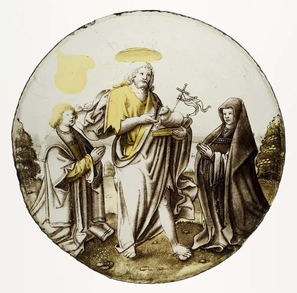 Roundel with Saint John the Baptist and Donors, unspecified, 1525