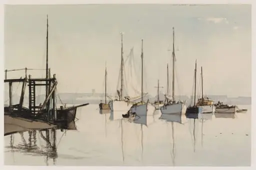 Newhaven Harbour, Sussex, by Rowland Hillder
