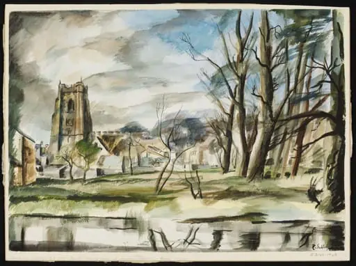 All Saints Church, from the Meadows, Sudbury, by Rowland Suddaby