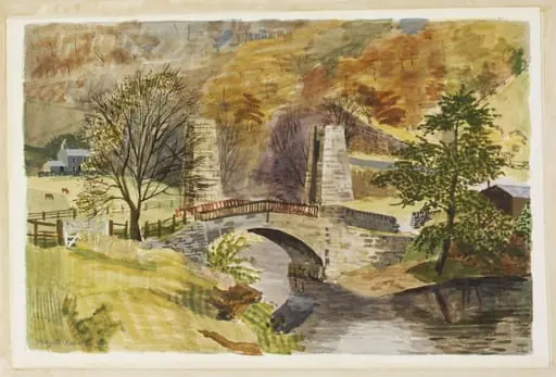 Bridge to Cox's Farm, Ashopton, by Rowntree