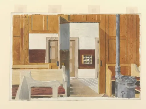 Interior of the Friends Meeting House, Great Bardfield, by Rowntree