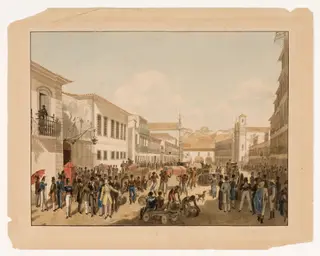 Rua Direita, Rio de Janeiro (atribuído), by Baron of Taunay Félix Taunay