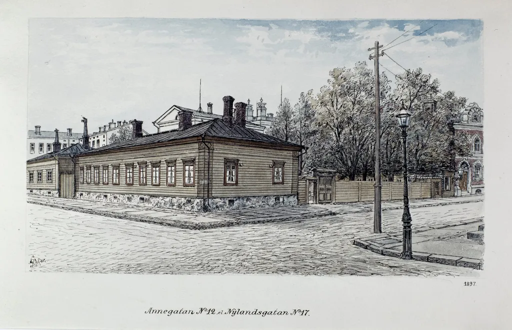 Annankatu 12 - Uudenmaankatu 17, Leschen talo, by Rudolf Åkerblom, 1897