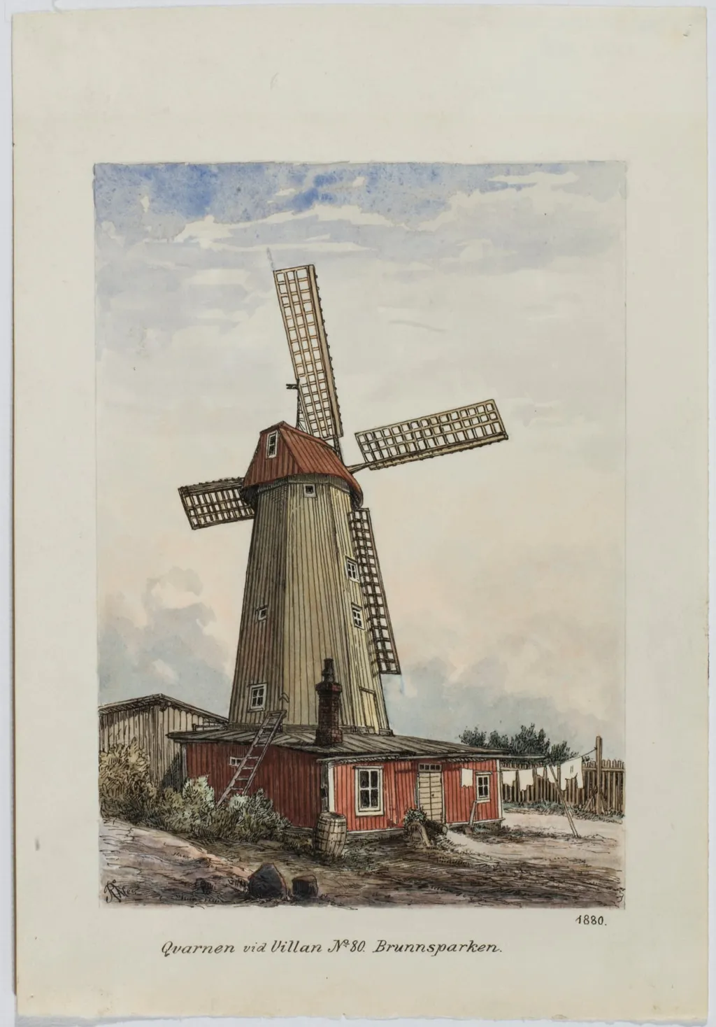 Kaivopuiston tuulimylly, by Rudolf Åkerblom, 1897