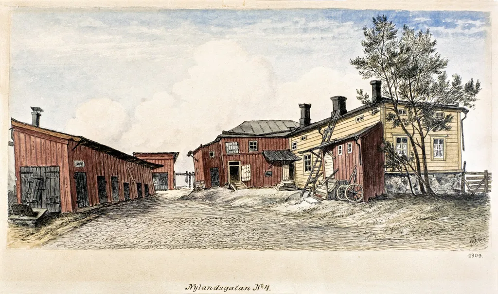 Uudenmaankatu 4, piha, by Rudolf Åkerblom, 1897