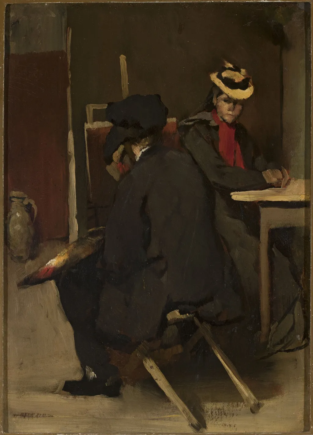 In the painter's studio, by Rudolf Hirth du Frênes, oil, 1891