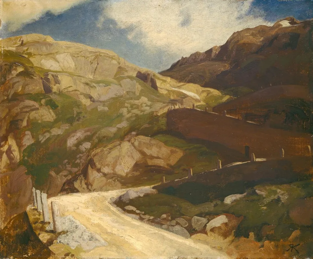 Die Gotthardstrasse, by Rudolf Koller, oil, 1873
