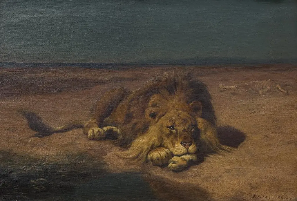 Ruhender Löwe, by Rudolf Koller