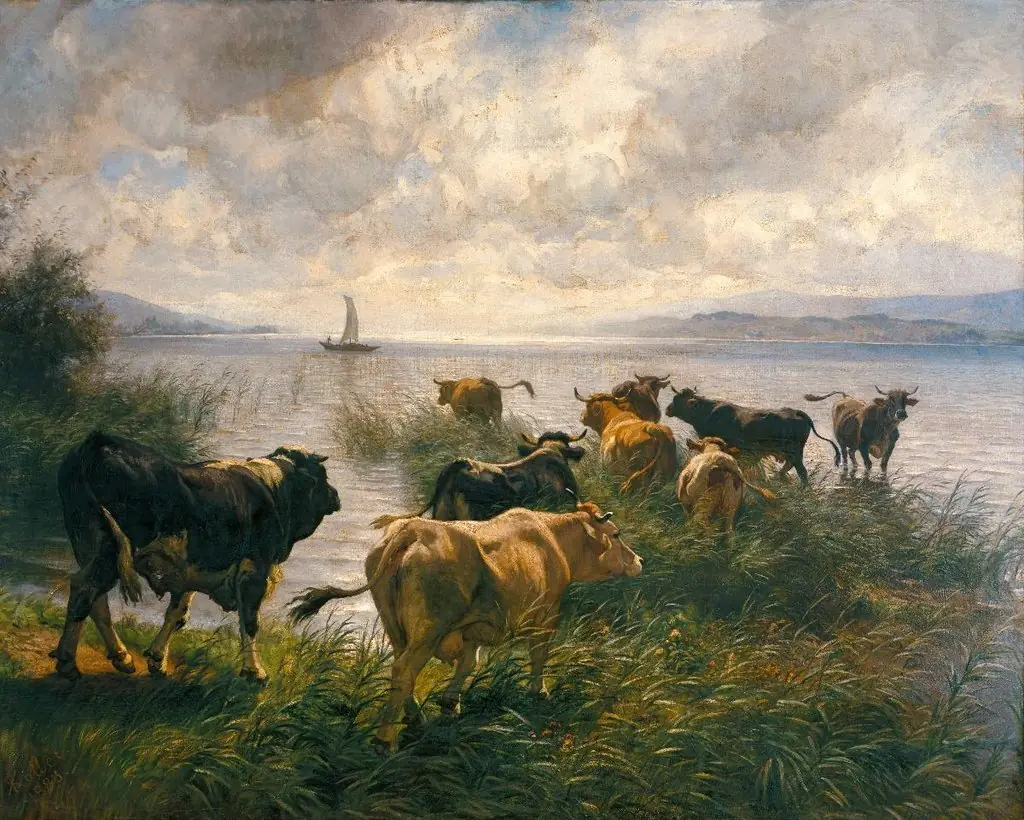 Viehherde am See, by Rudolf Koller