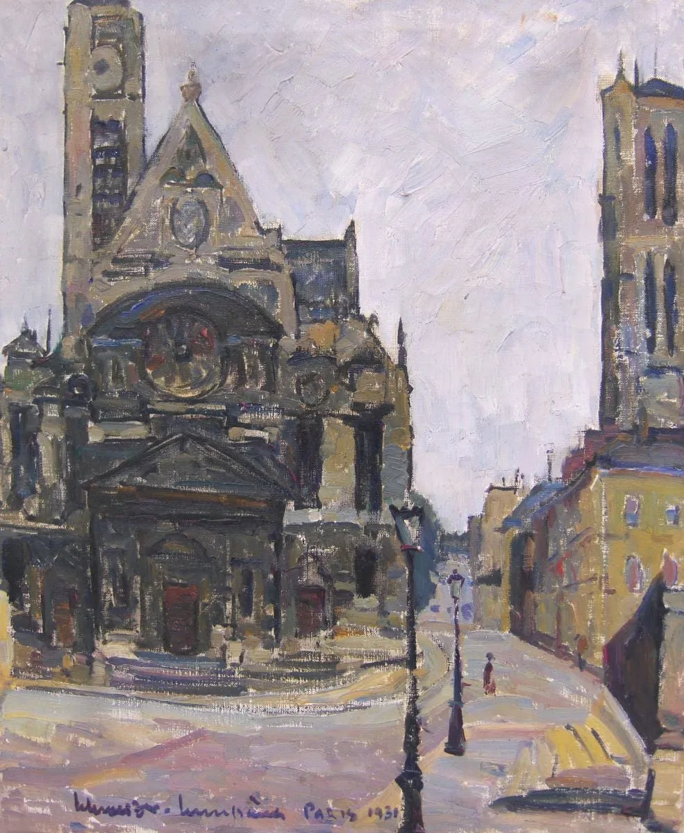 Biserică din Paris, by Rudolf Schweitzer-Cumpăna, 1931