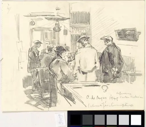 Cafenea la Curtea de Argeș, by Rudolf Schweitzer-Cumpăna