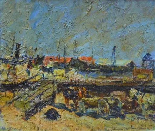 Debarcader la Sulina, by Rudolf Schweitzer-Cumpăna